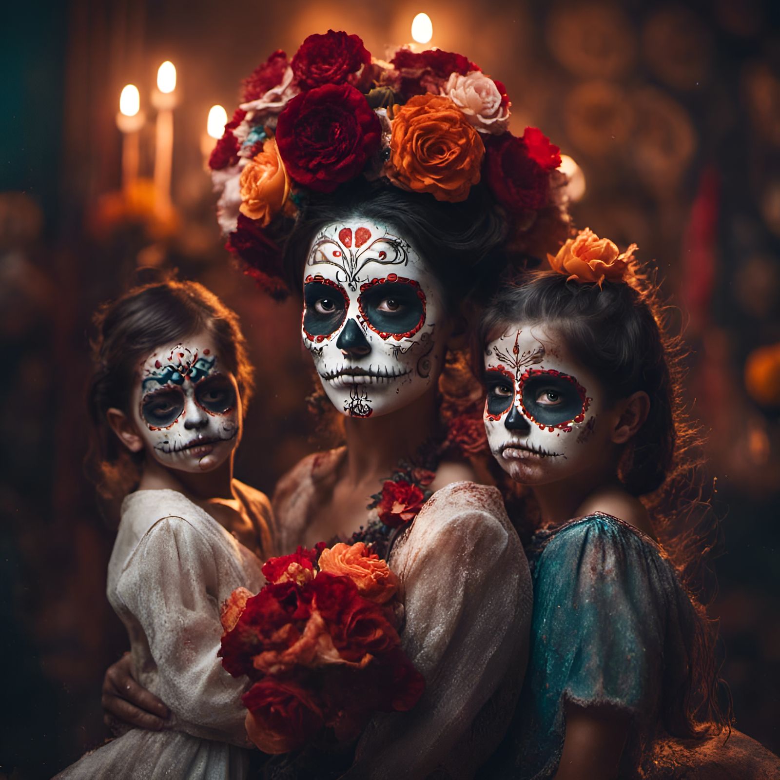 a family celebrating Día de los Muertos  by @Karlos Fandango