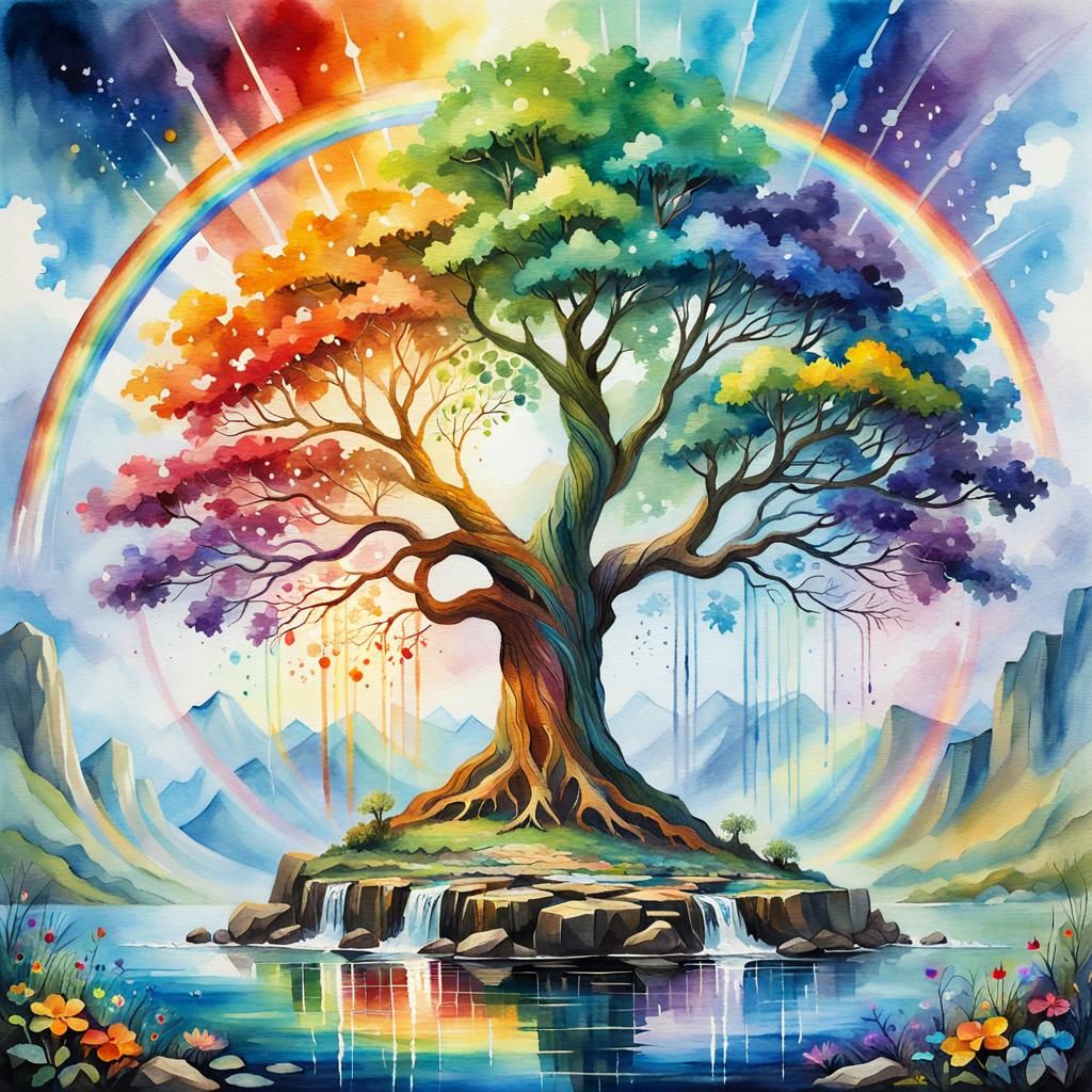 Rainbow Tree of Life  by @Sharonjoy