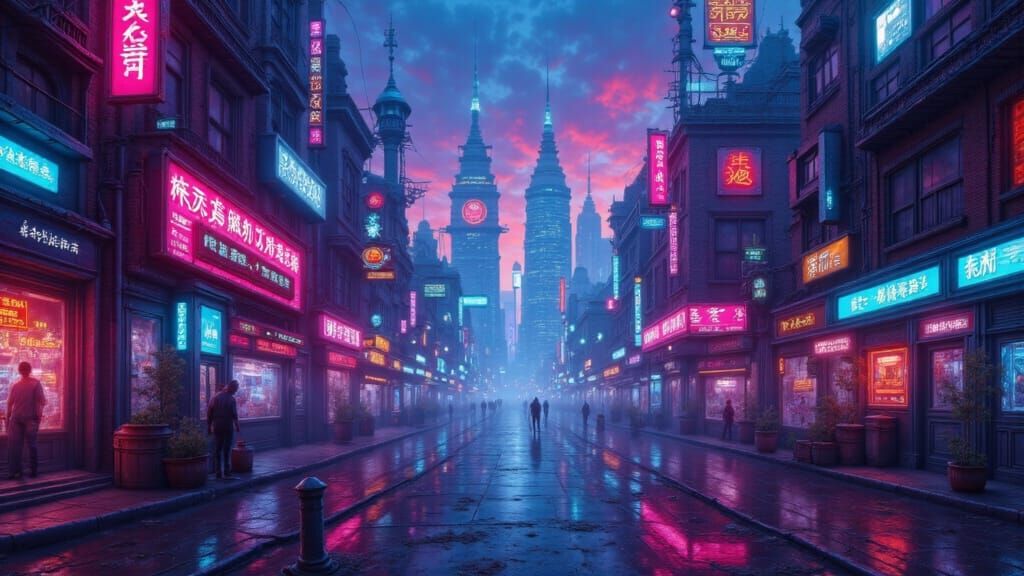 A view of cyberpunk dystopia Nightcity.
<lora:Purple Visions:1.0>