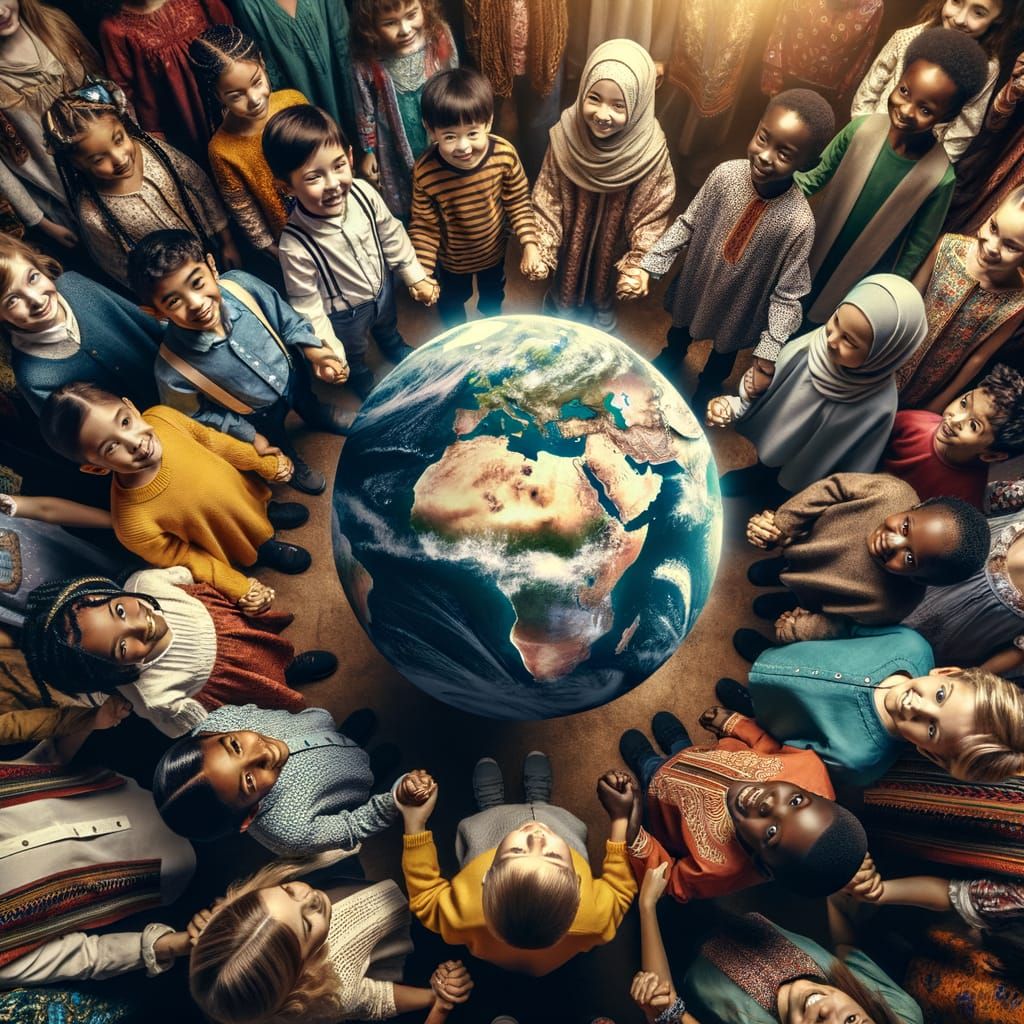 Come together, all the children of the Earth!  by @Ufuk AI Works