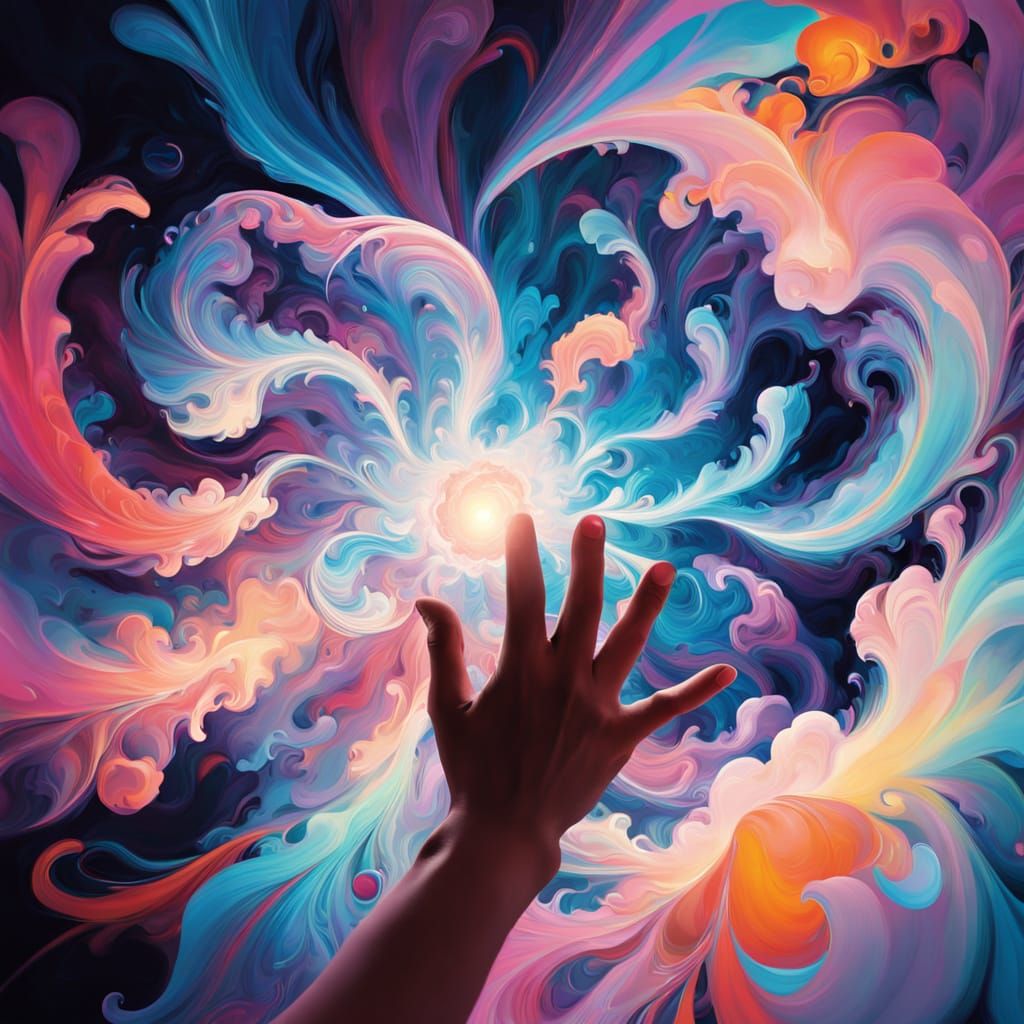 Ethereal Thoughtforms in Vibrant Abstract Expressionism