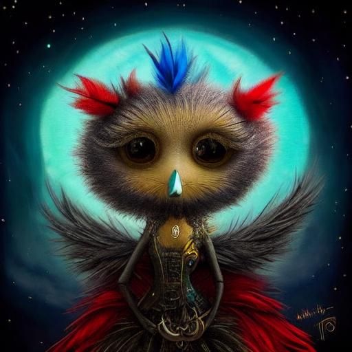 Cute And Fluffy Tiny Baby Bird By Andy Kehoe And Tim Burton. Big Sad 