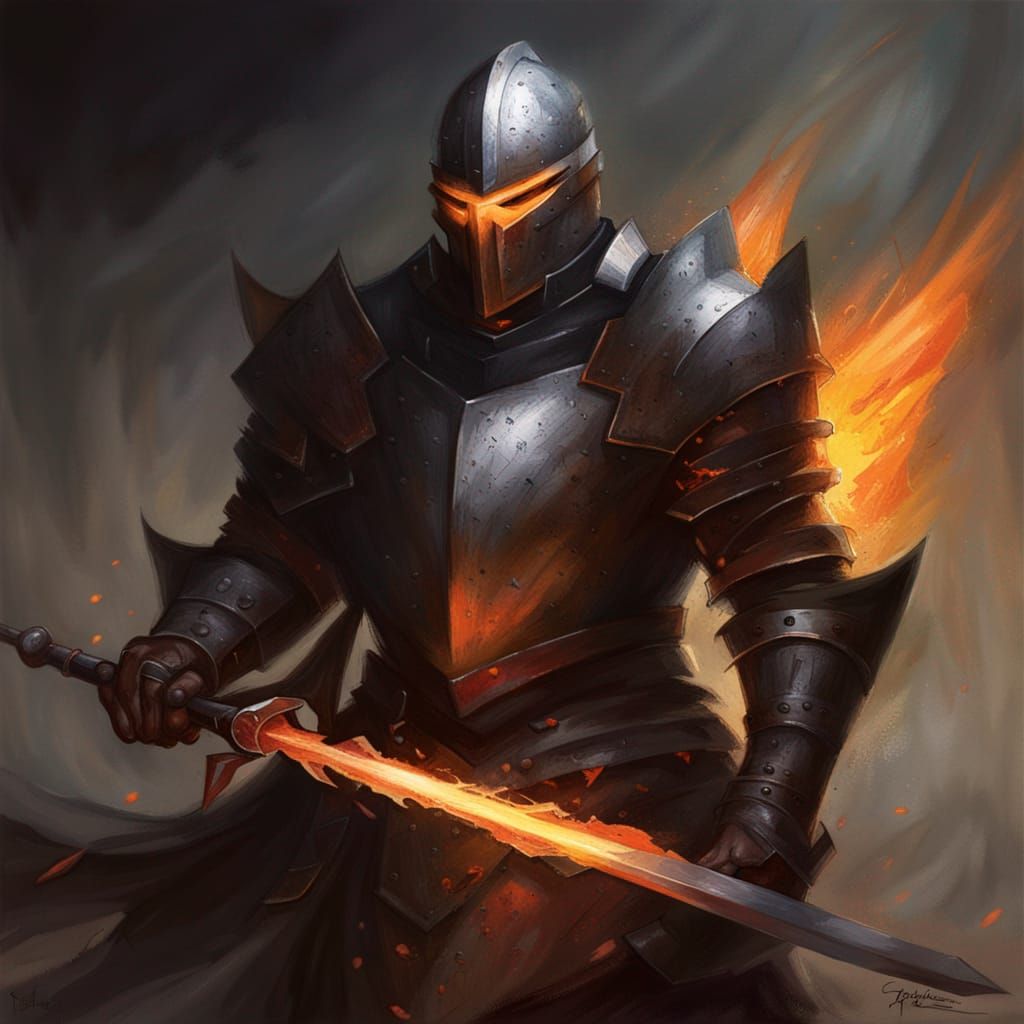 Knight Protector of the Flame - AI Generated Artwork - NightCafe Creator