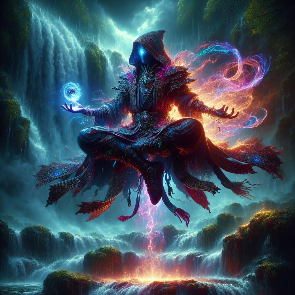 Meditating ancient mage  by @vepsas