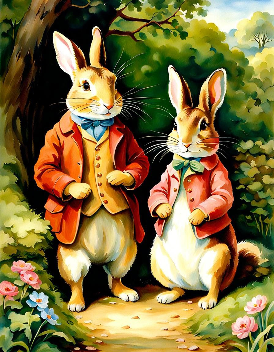 Two Handsome Hares  by @Rachael Shaddows