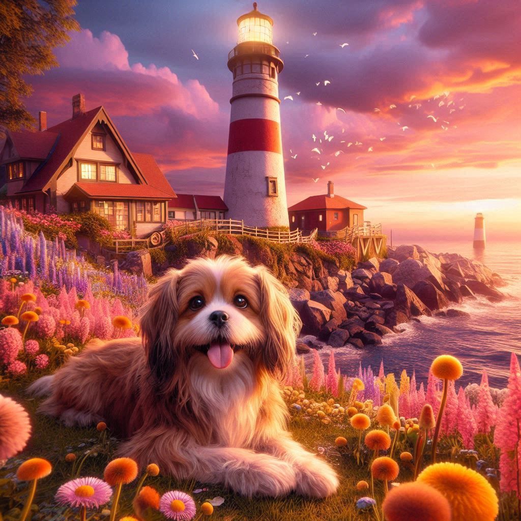 Winner of a Community No Theme Challenge - Cute Dog At a Lighthouse