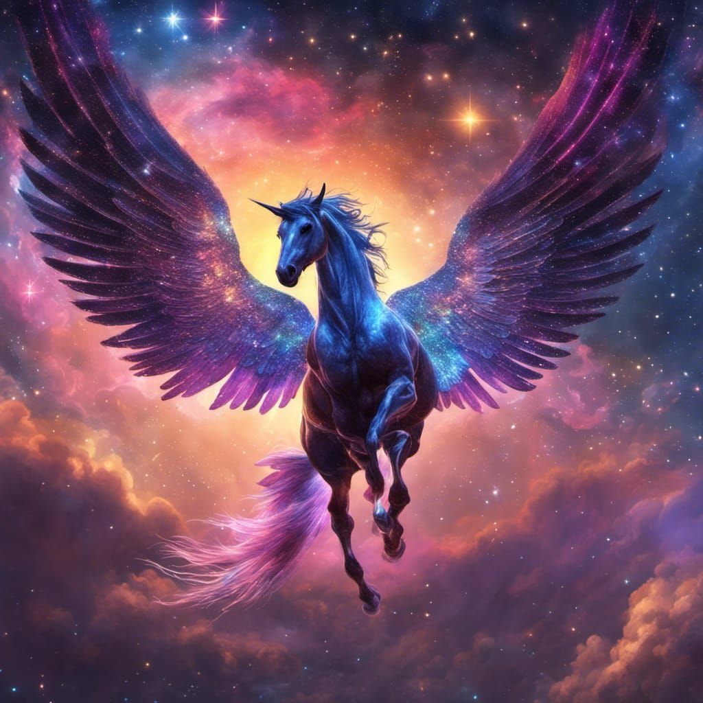 Pegasus soaring - AI Generated Artwork - NightCafe Creator