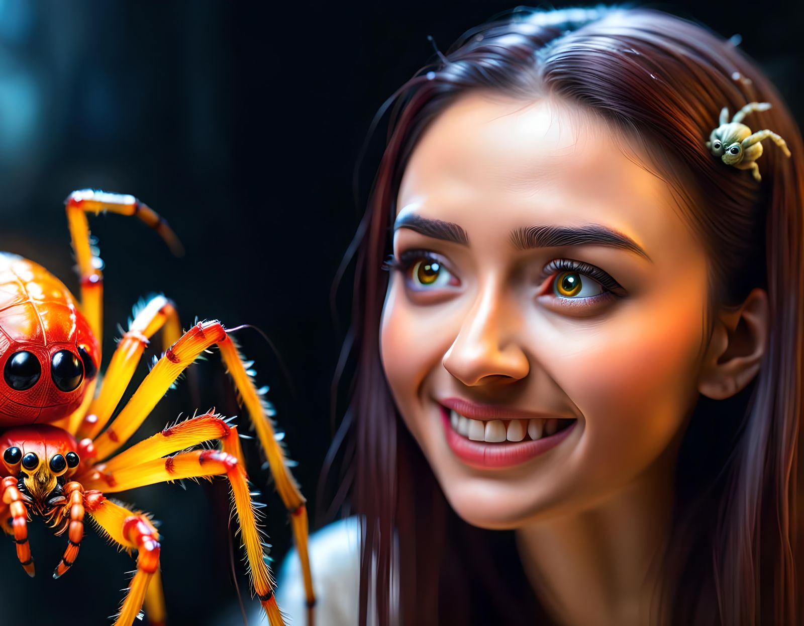Melting Crayon Doll-Girl and Spider Demon Panorama