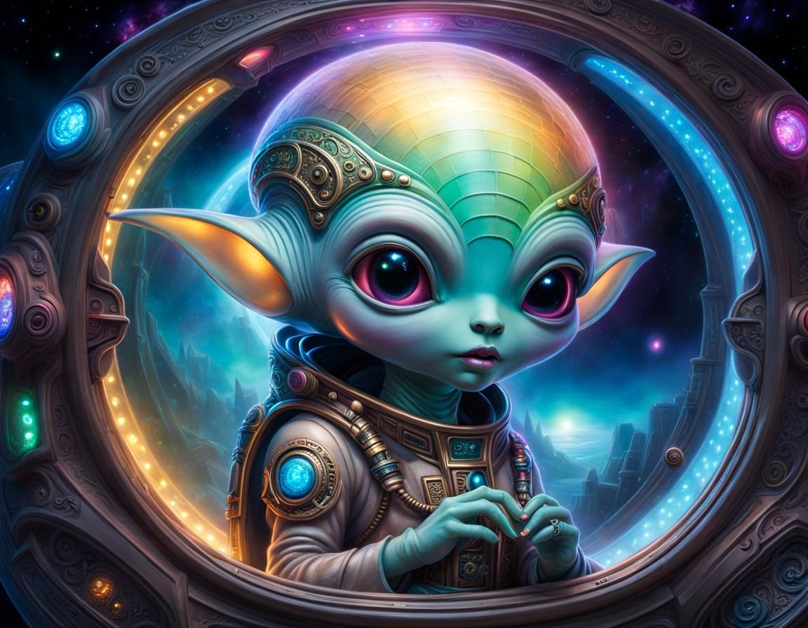 Curious alien child