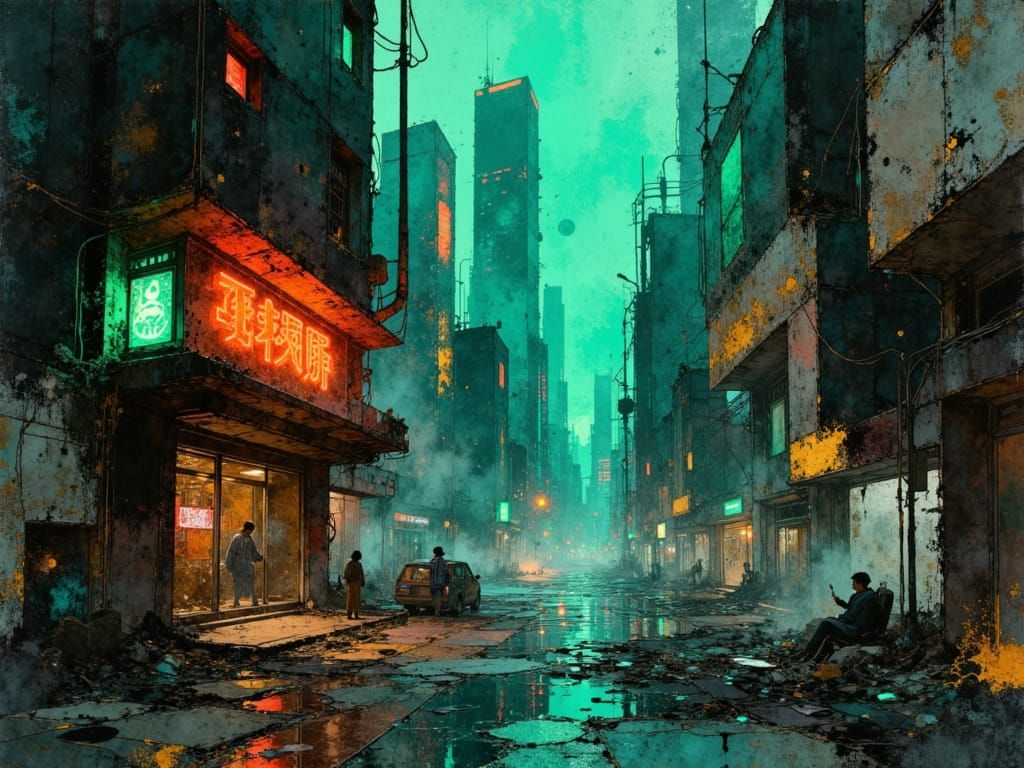 laideur urbaine, urban ugliness, Y2K Futurism <lora:Akimora:1.0> <lora:divineOil:1.0> <lora:SeedreamFlux2:1.0> ...  by @Kaydenpat