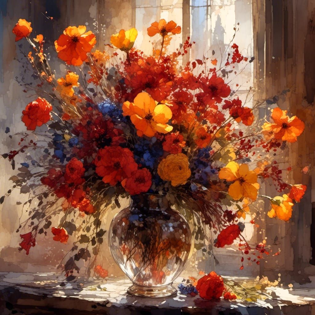 A dream of a colorful flower bouquet