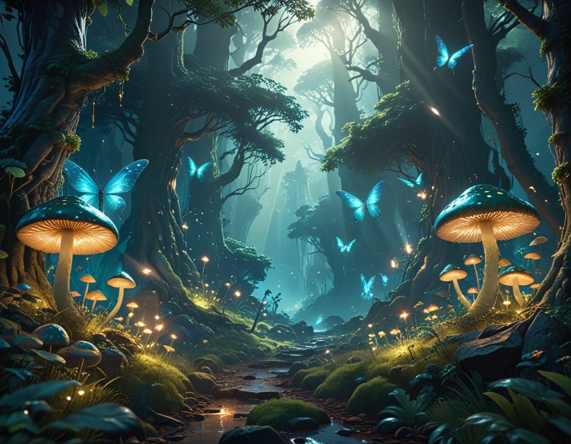 Whimsical Fairies Gather in a Magical Forest