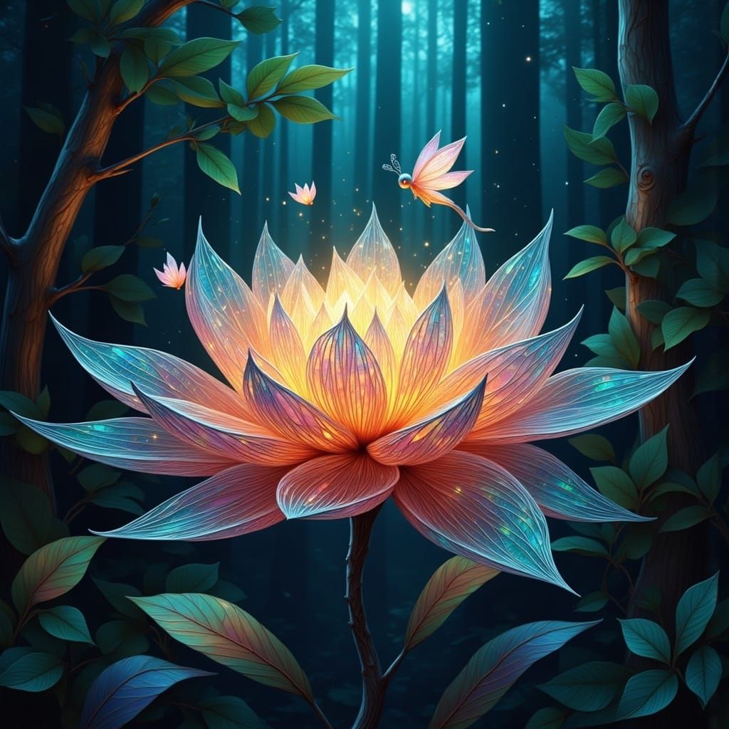 <lora:Broken Glass Flux:1.0>  Magical Flower