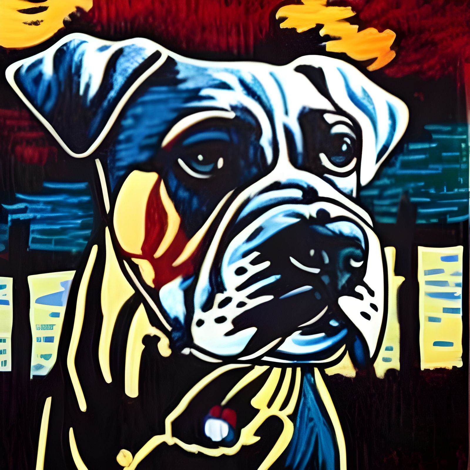 Daft dog portrait