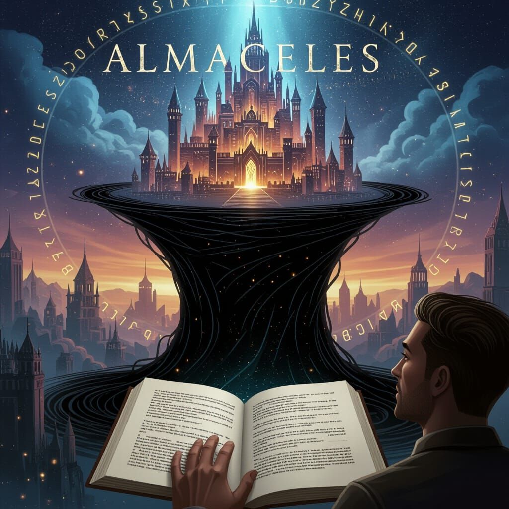 Mysterious Floating City Almaceles with Black Vortex