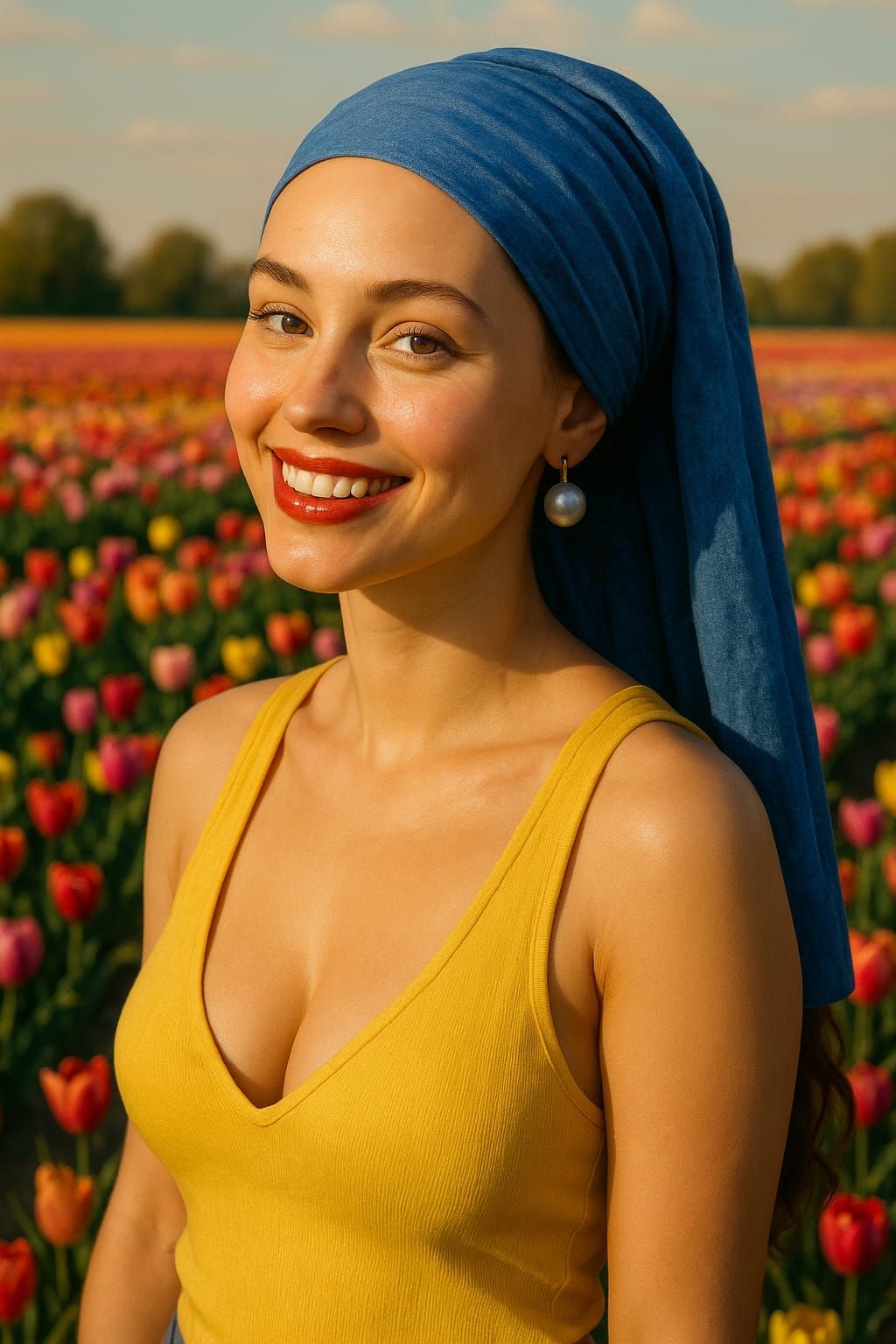 Modern girl with the pearl earring