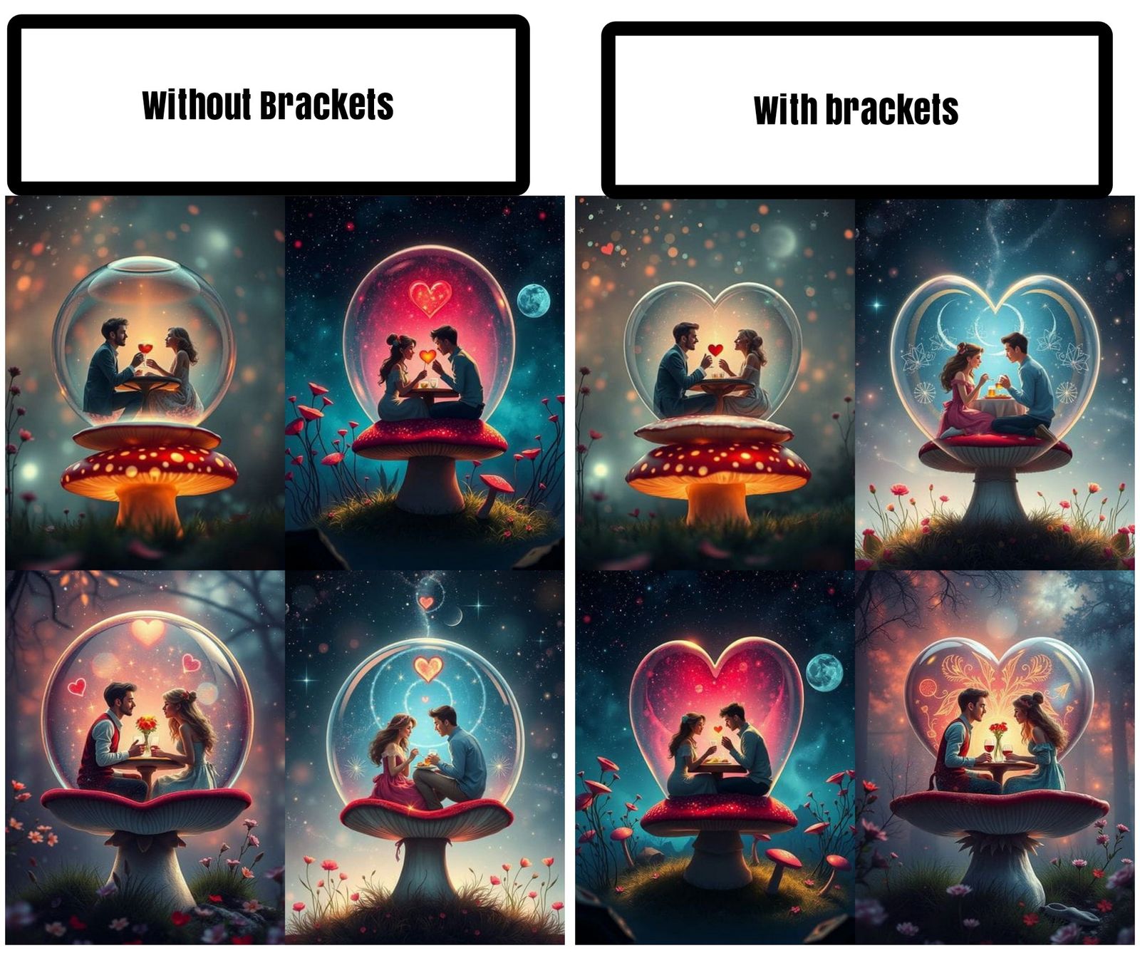 Using brackets to create focus on a particular aspect