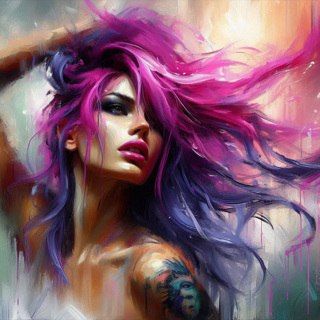 Vrouw met winderig haar 2