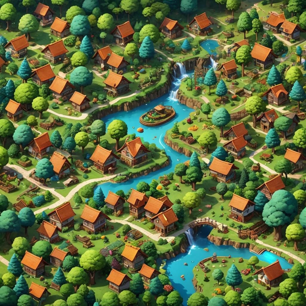 It’s a forest that has a advanced village and houses that cr...