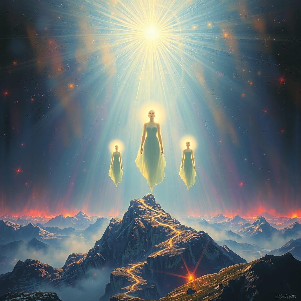 Ethereal Beings Transcend False Archon Matrix in C... - AI Art