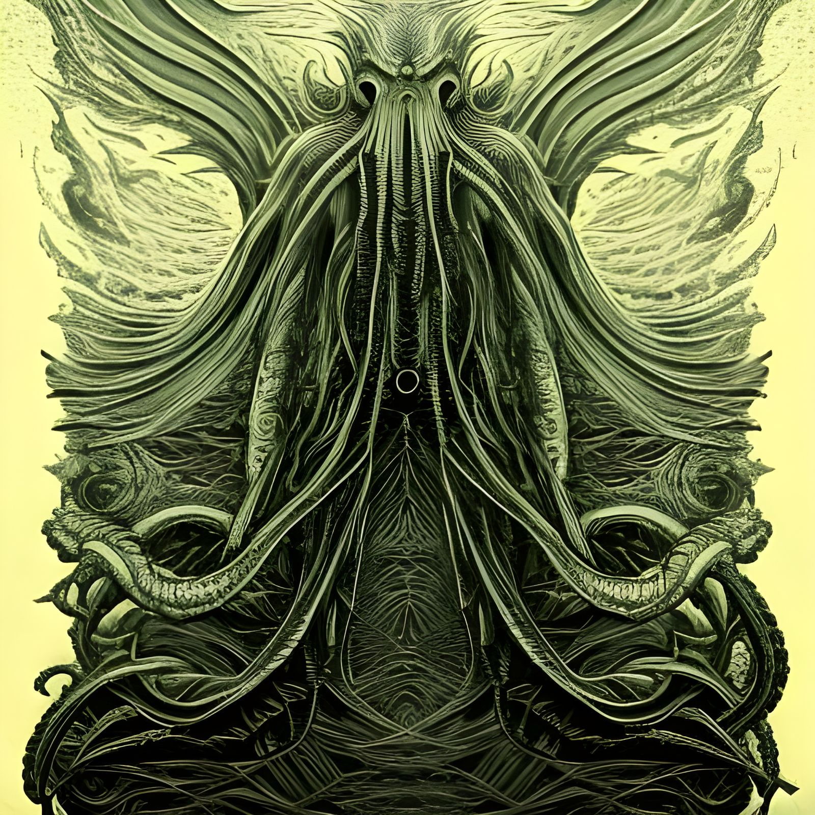 Ancient Engraving of Cthulhu - AI Generated Artwork - NightCafe Creator