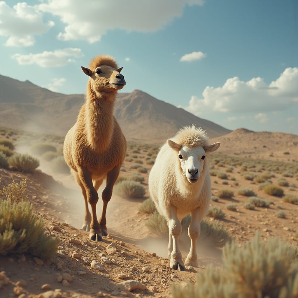 Young Man Stands on Seaside Cliff at Sunset, Hair Blowing in...
