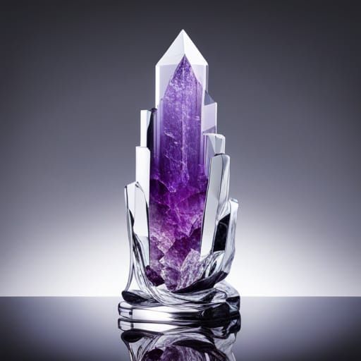 An intricate hyperdetailed very shiny purple crystal shard, ...
