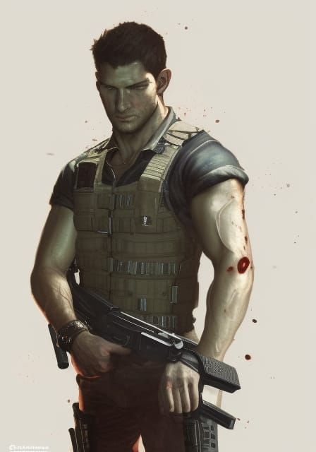 chris redfield, resident evil portrait