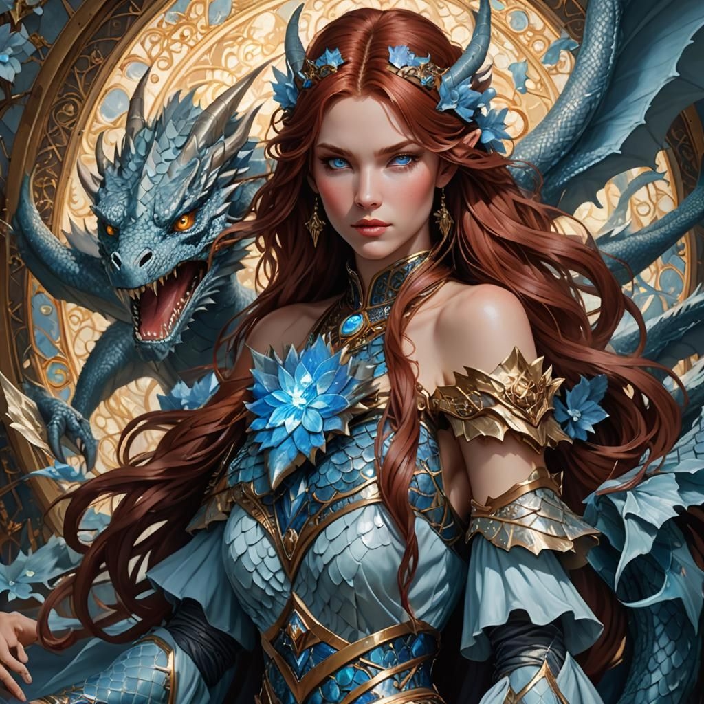 Visia and her Dragon Cibbelair
