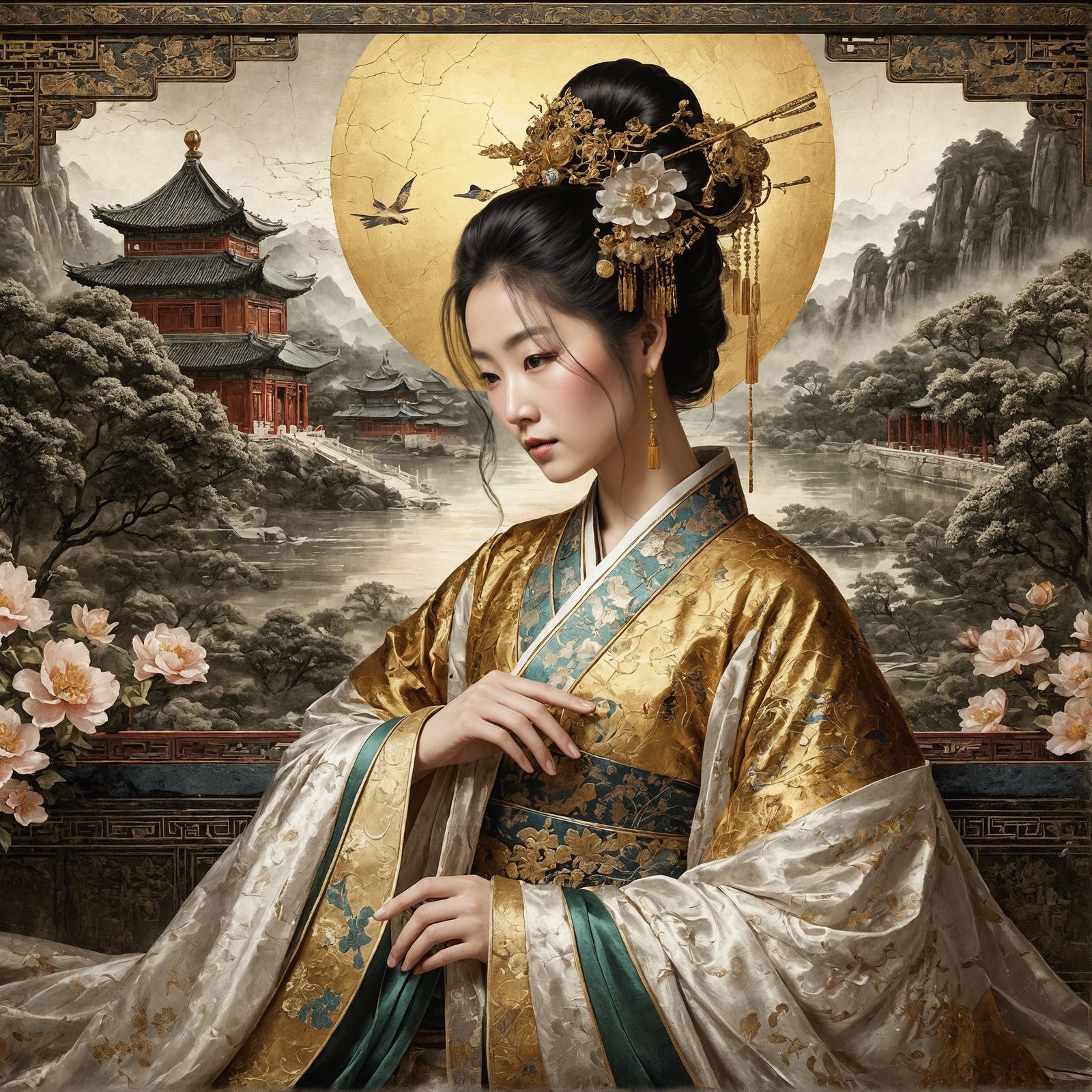 Concubine and a Traditional Painting