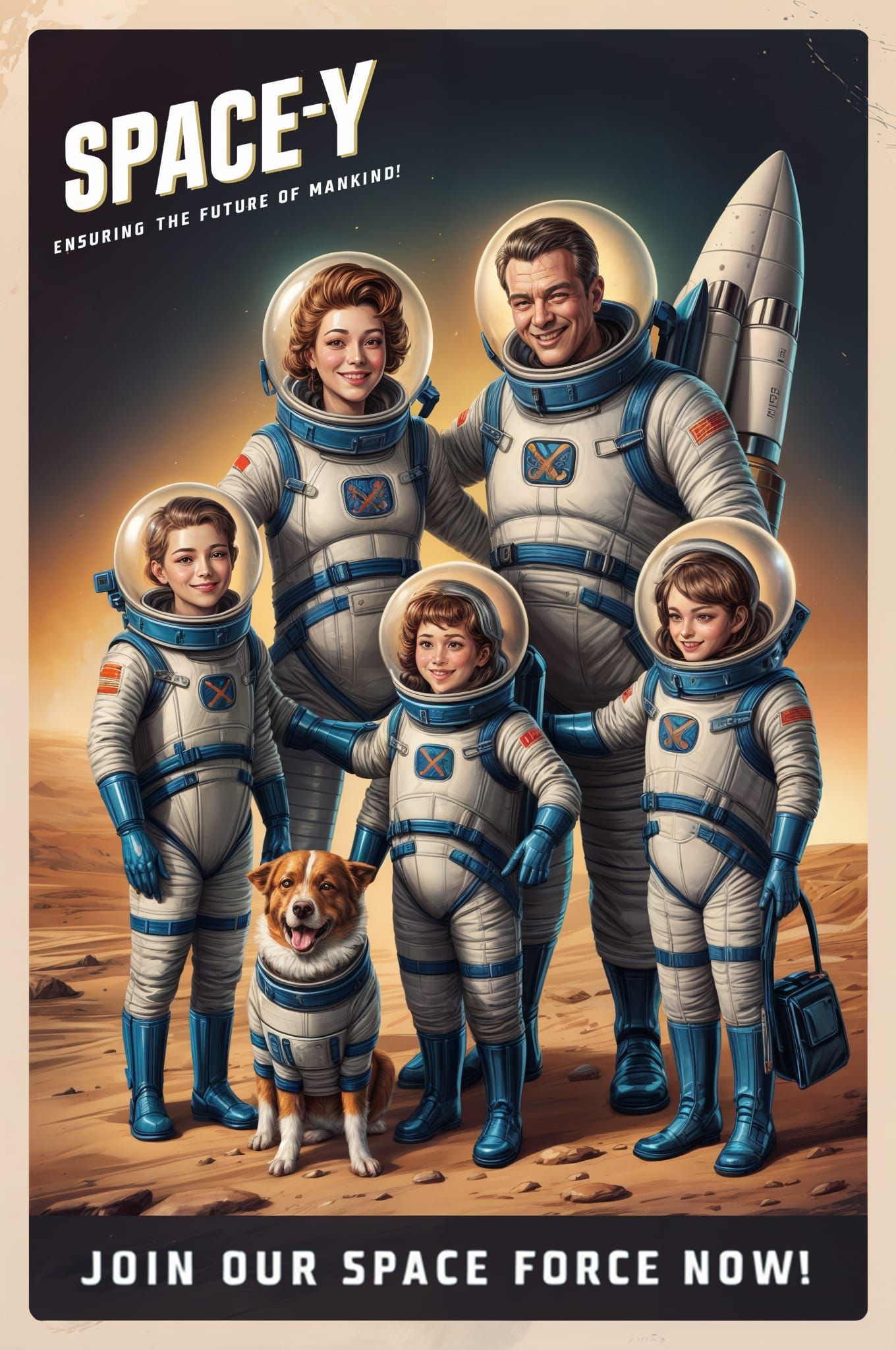 AD Poster Space-Y Recruitment, 1940s Style