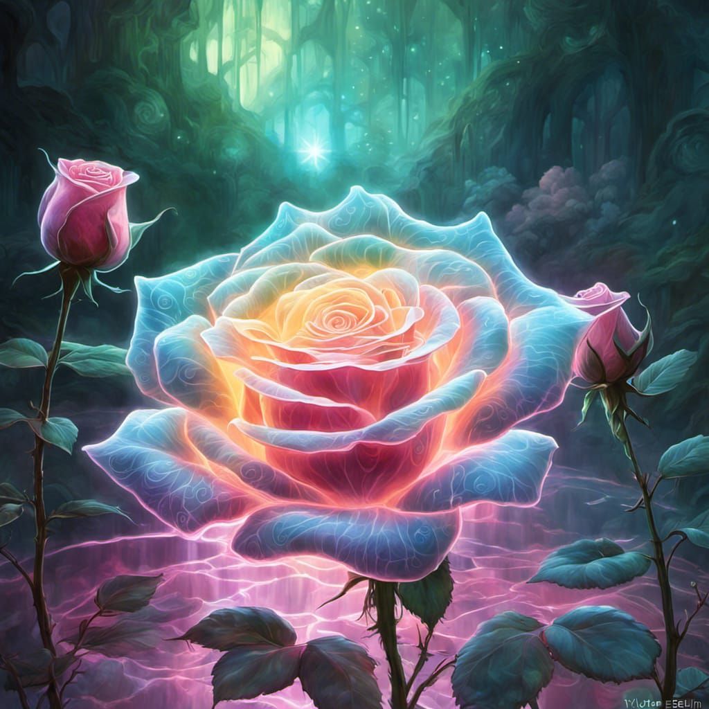 Electric Rose AI Generated Artwork NightCafe Creator