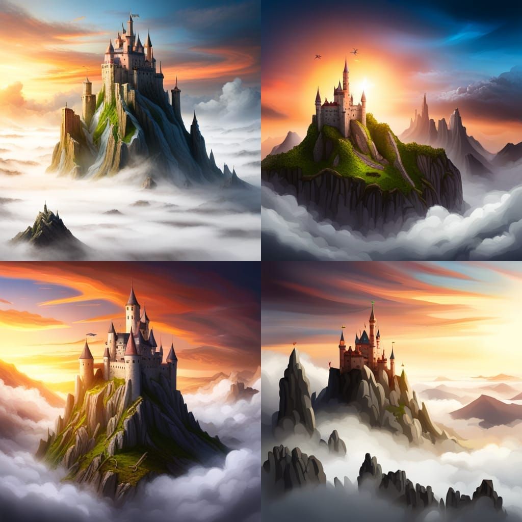 a big mountain above the clouds
