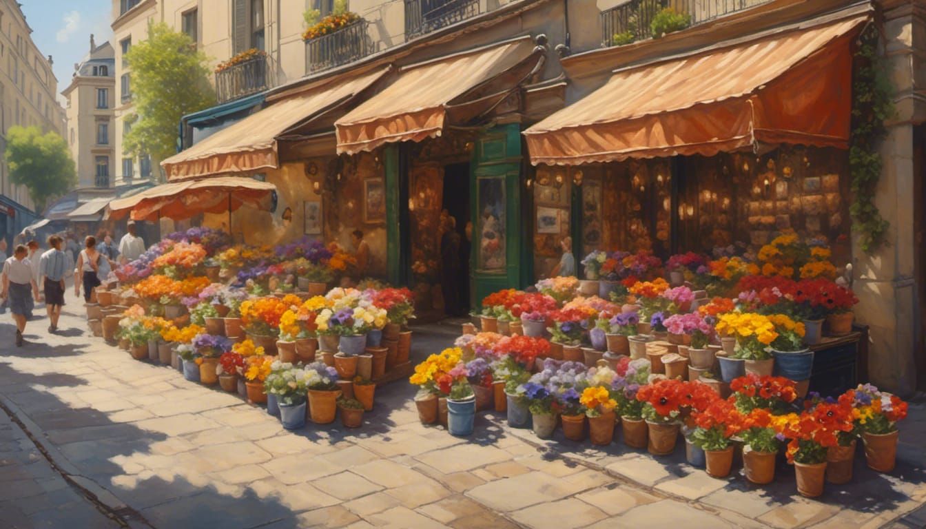 A Florist's Wares on Display

on a wa...