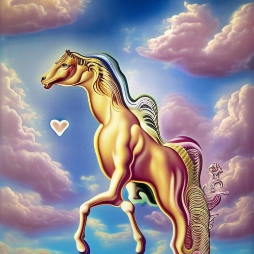 Surreal winged horse