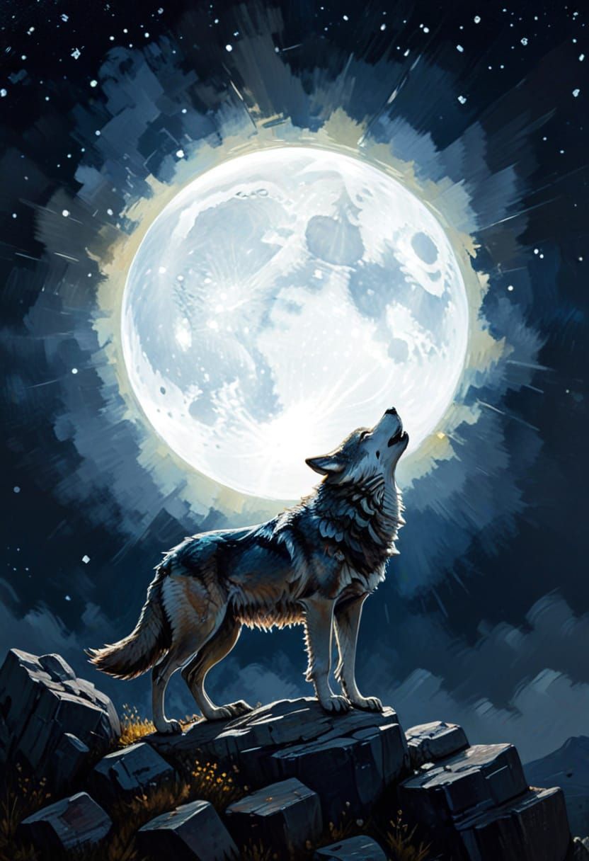The howling wolf  by @Tolino
