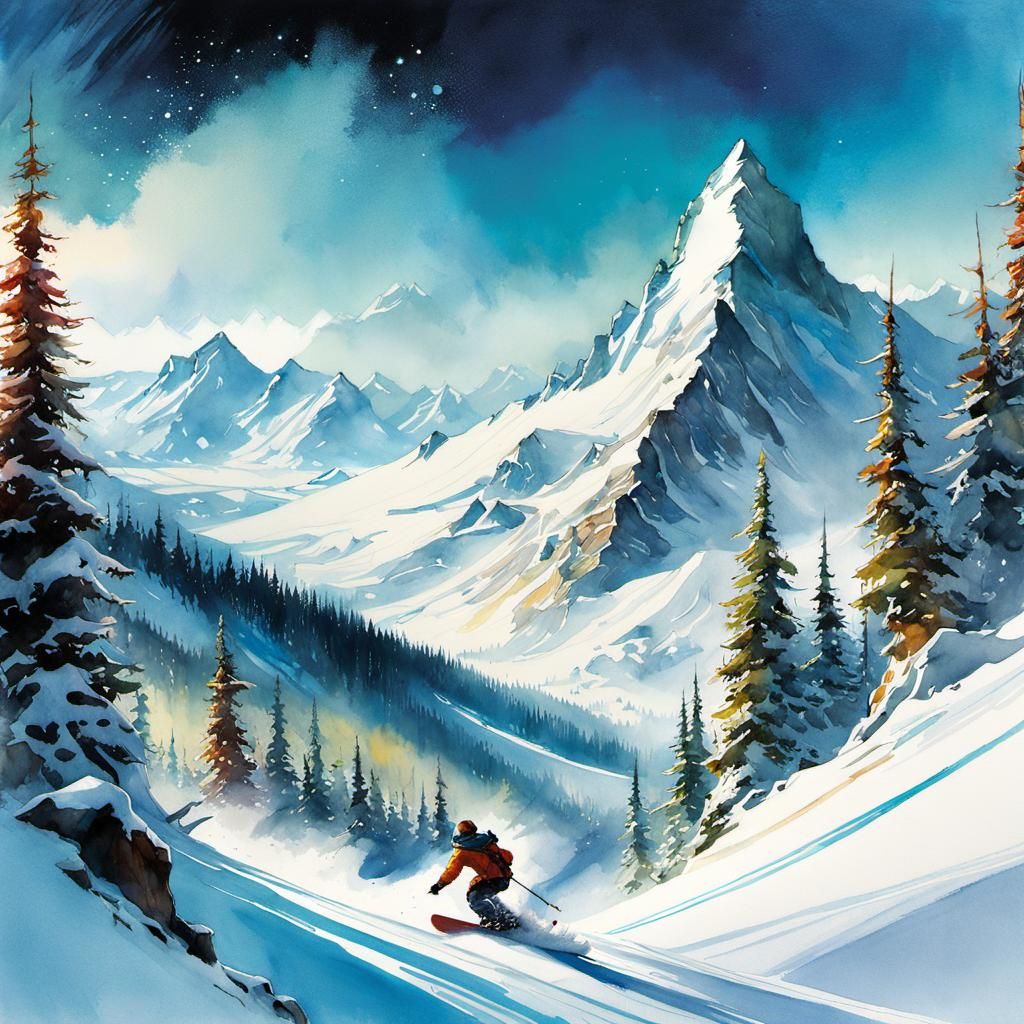 Winter's Whimsical Backflip - AI Generated Artwork - NightCafe Creator