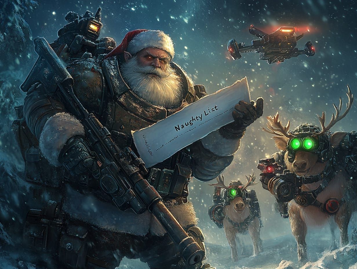 Santa and the Team Verify the Naughty List