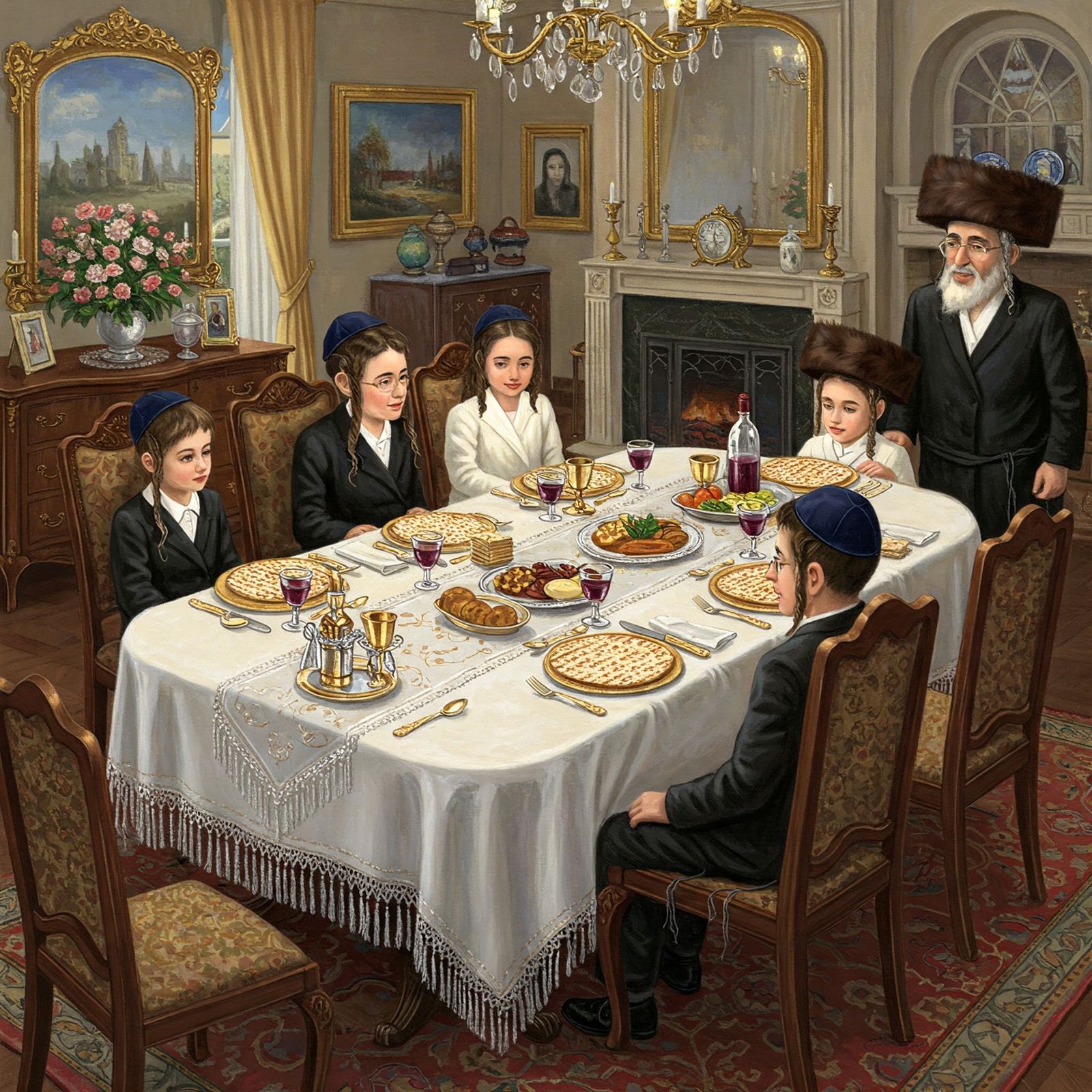 שולחן ליל הסדר מפואר