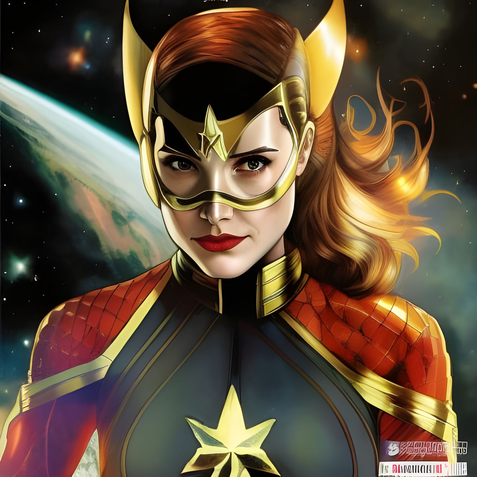 Captain Marvel in space wearing a Mask - AI Generated Artwork ...