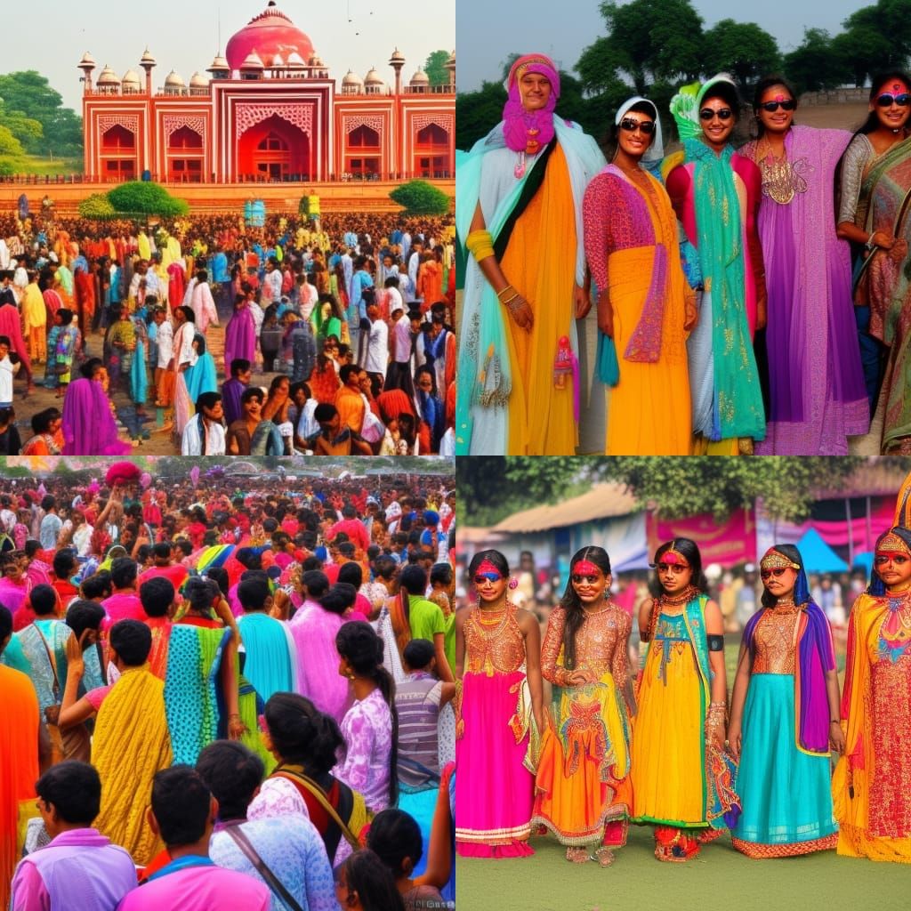 show clearly the festival in color in India
