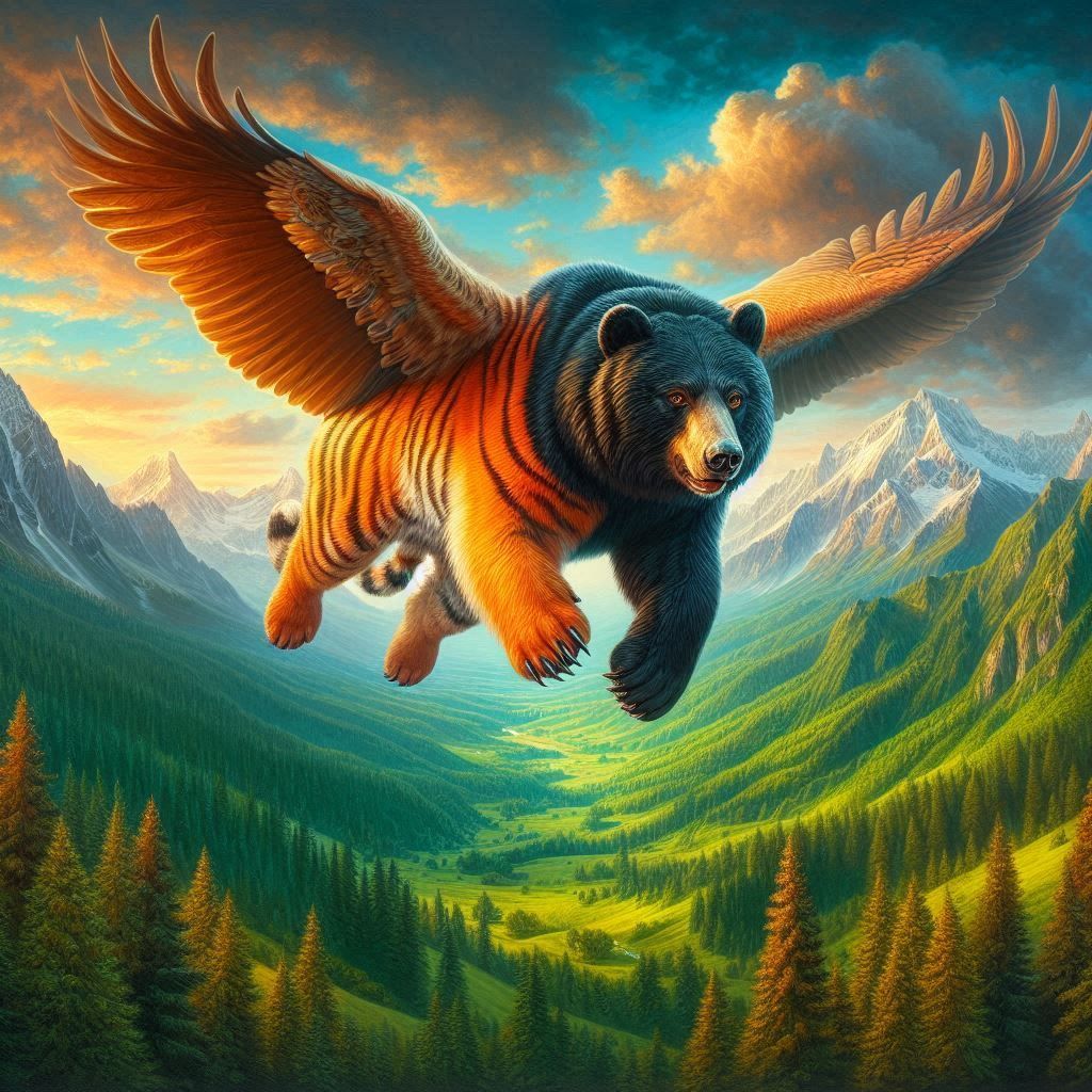 Tiger, Black Bear, Eagle