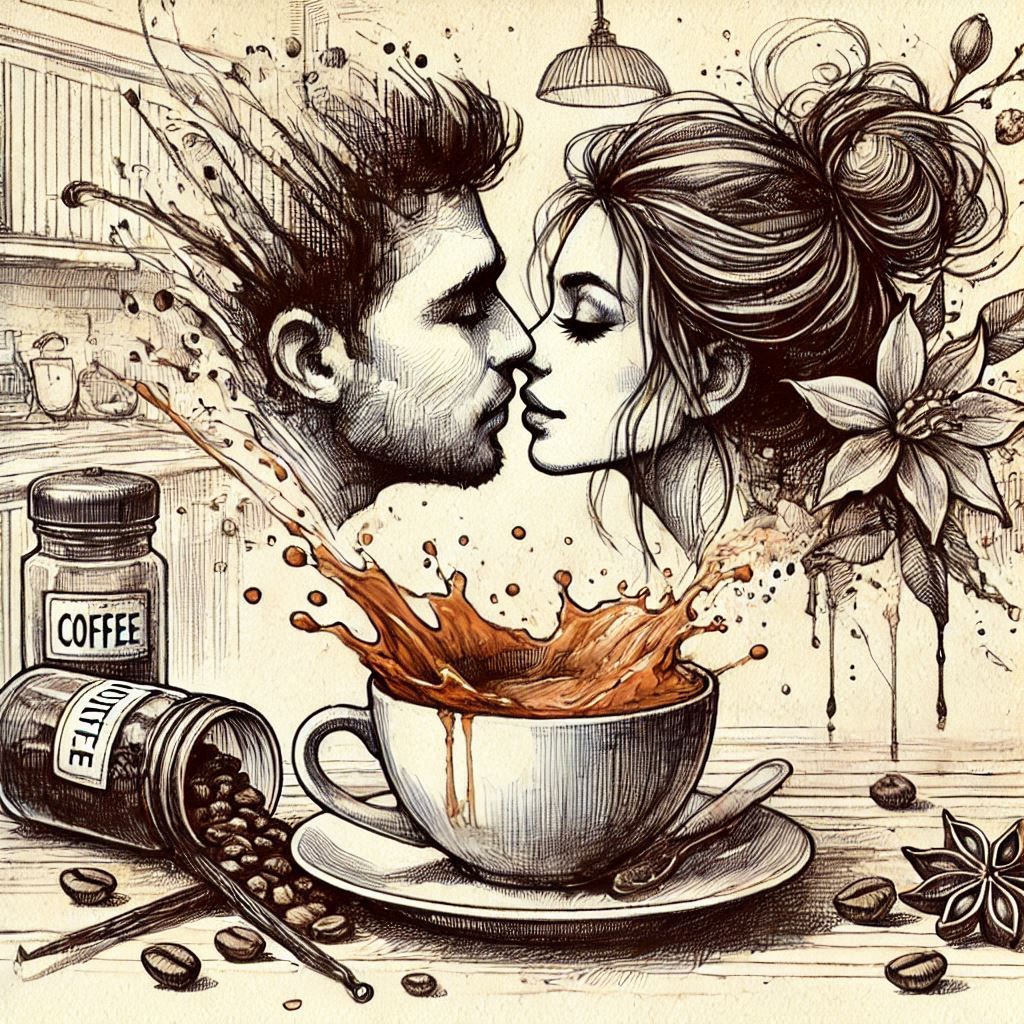 Kissing over coffee