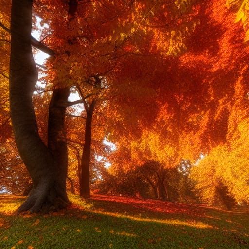 Hyperrealistic Autumn Leaves 3D Render