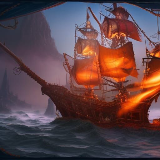 Pirate ship - AI Generated Artwork - NightCafe Creator