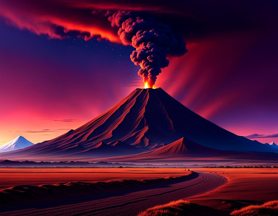 Early morning, Sandy, Volcano, Ranch, Medium Populated, Maro...