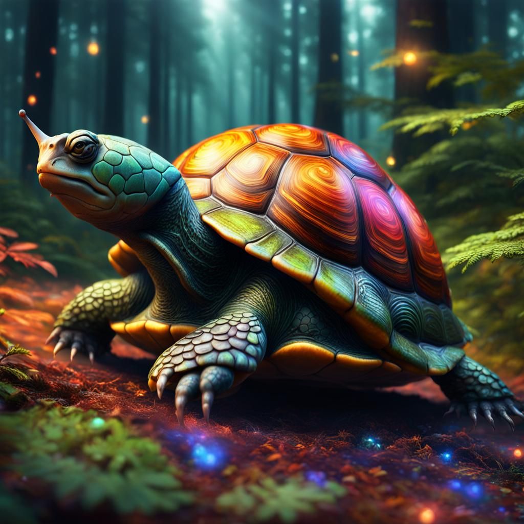 Mr. Turtle off to the Races - AI Generated Artwork - NightCafe Creator