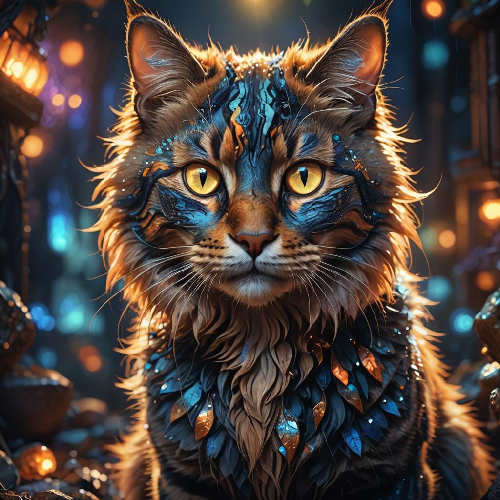 Starving Cat Meows: Detailed Matte Painting