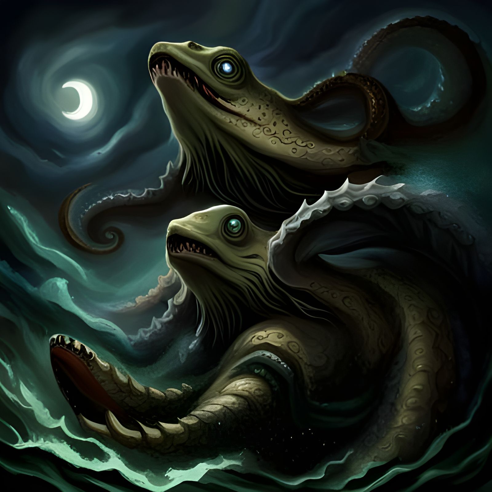 Father Dagon and  Mother Hydra. They come out of the ocean. ...