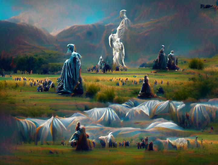 Statues in a Field